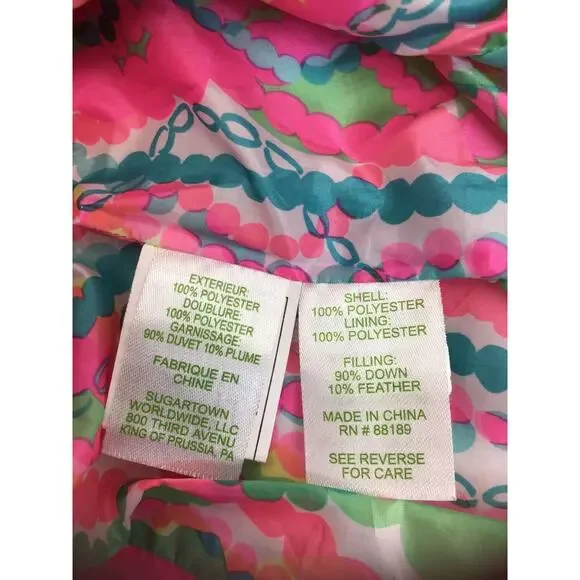 Lilly Pulitzer Isabelle Puffer Vest Size XXS Pink/Orange Women’s Girl’s - Picture 14 of 16